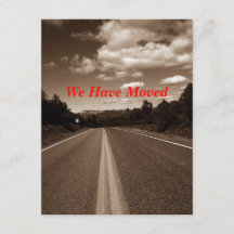 Autopista Retro Sepia Hemos movido la Invitación