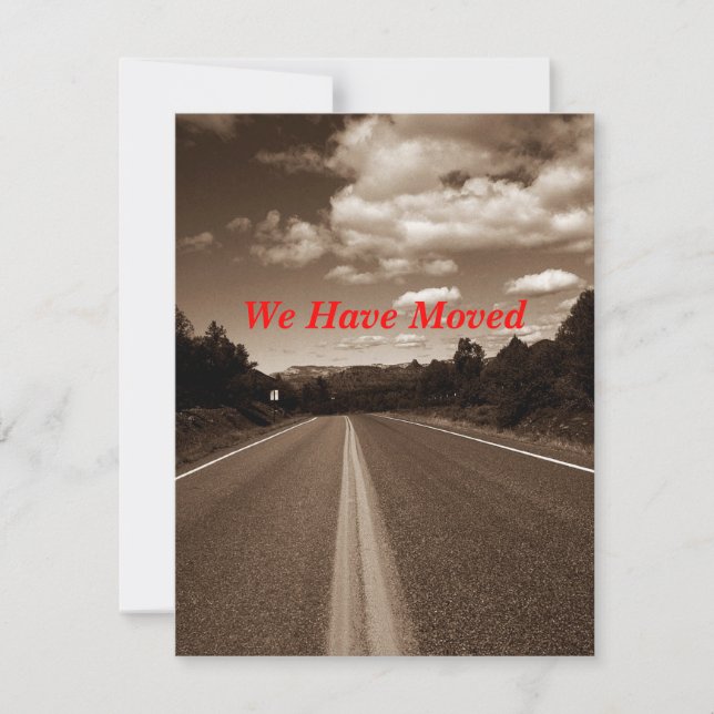 Autopista Retro Sepia Hemos movido la Invitación (Anverso)