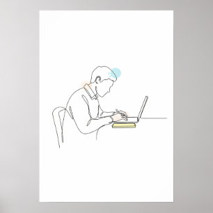 autor abstracto de una línea arte continuo