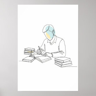Autor abstracto de una línea de arte continuo