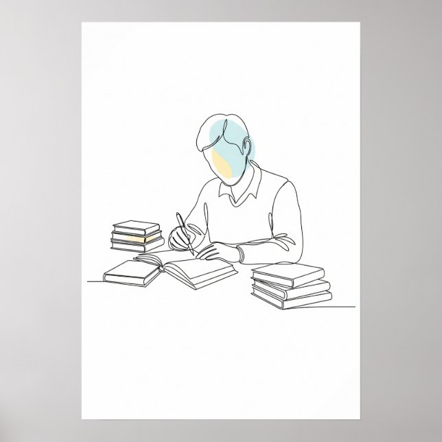 Autor abstracto de una línea de arte continuo (Frente)