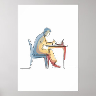 Autor abstracto de una línea de arte continuo