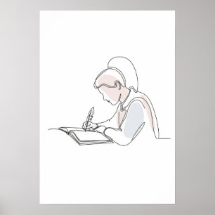 Autor abstracto de una línea de arte continuo