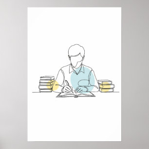 Autor abstracto de una línea de arte continuo