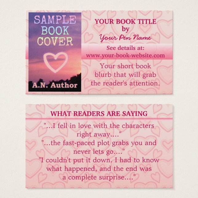 Autor de escritura romántica promoción de libro de (Anverso y reverso)