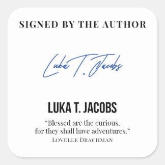 Autor de Luka T. Jacobs Bookplate #2 Pegatina cuad
