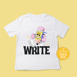 Autor "Escribir" Lápiz en camiseta
