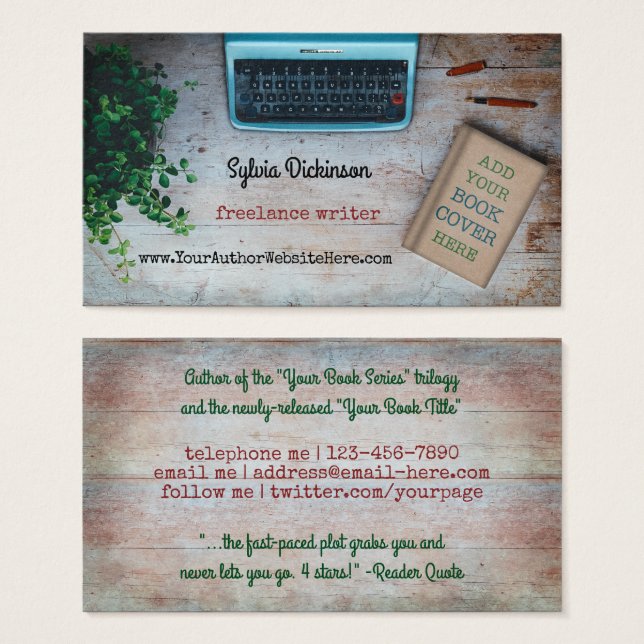 Autor escritor independiente de máquina de escribi (Anverso y reverso)