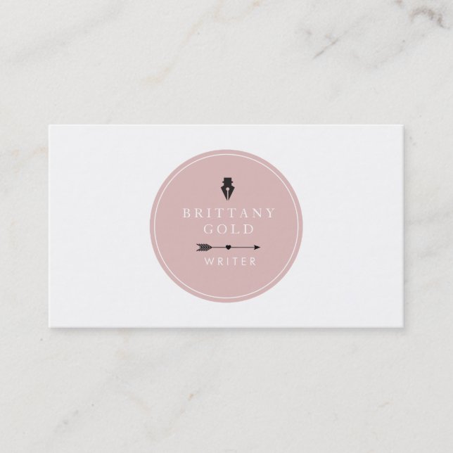 Autor, tarjeta de visita del escritor - oro (Anverso)