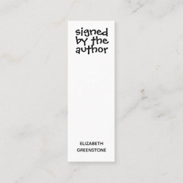 Autor Tarjeta Mini Marcador Promocional Firmada