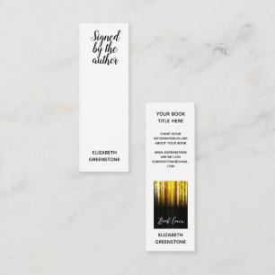 Autor Tarjeta Mini Marcador Promocional Firmada