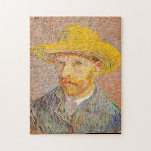 Autoretrato con un puzzle Van Gogh, Gorra de paja