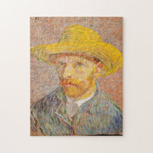 Autoretrato con un rompecabezas de Van Gogh, Gorra
