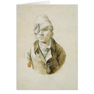 Autorretrato con el remiendo del casquillo y del