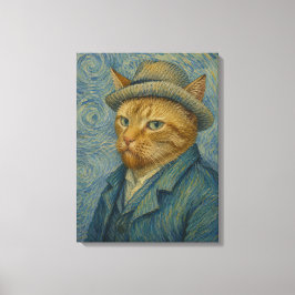 Autorretrato de gato al estilo Van Gogh Arte vinta