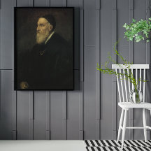 autorretrato de titiano, arte renacentista vintage