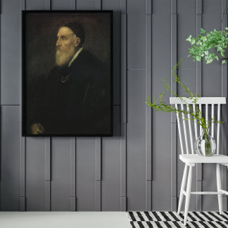 autorretrato de titiano, arte renacentista vintage