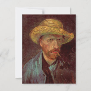 Autorretrato de Van Gogh con sombrero de paja y pi