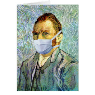 Autorretrato de Vincent Van Gogh con máscara burlo