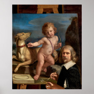 Autorretrato - Guercino, Póster de Arte Fino Itali