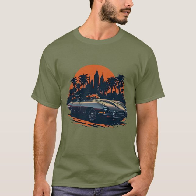 Autos clásicos - Camiseta tipo E-Jaguar 001 (Anverso)