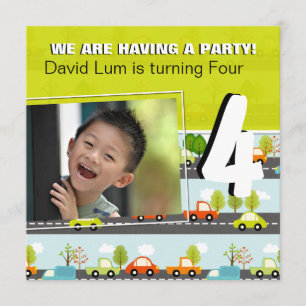 AUTOS Y CAMIONES Invitación a la fiesta de cumple