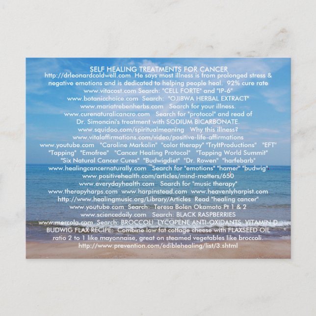 AUTOSALIZACIÓN DE LA TARJETA POSTAL DE CÁNCER Y EN (Anverso)