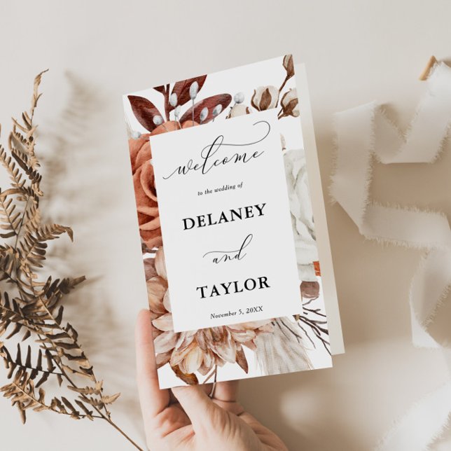 Autum Rustic Floral, programa de papel marco (Autumn Rustic Floral Framed Design, Program Booklet)