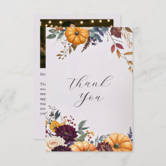 Autumance Elegance Boda Tarjeta de agradecimiento 