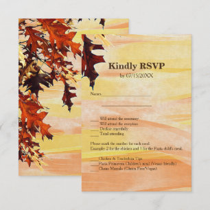 Autumans Deja Naranja Tarjeta de menú RSVP de Swir