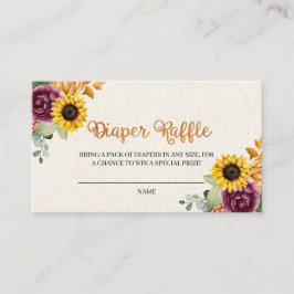 Autumflower Fall Diaper Raffle Tarjeta de Gabinete