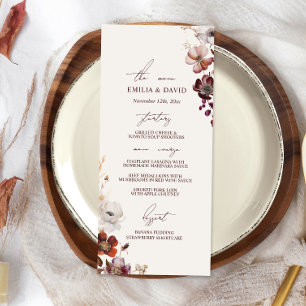 Autumn Anemone Boda Menu