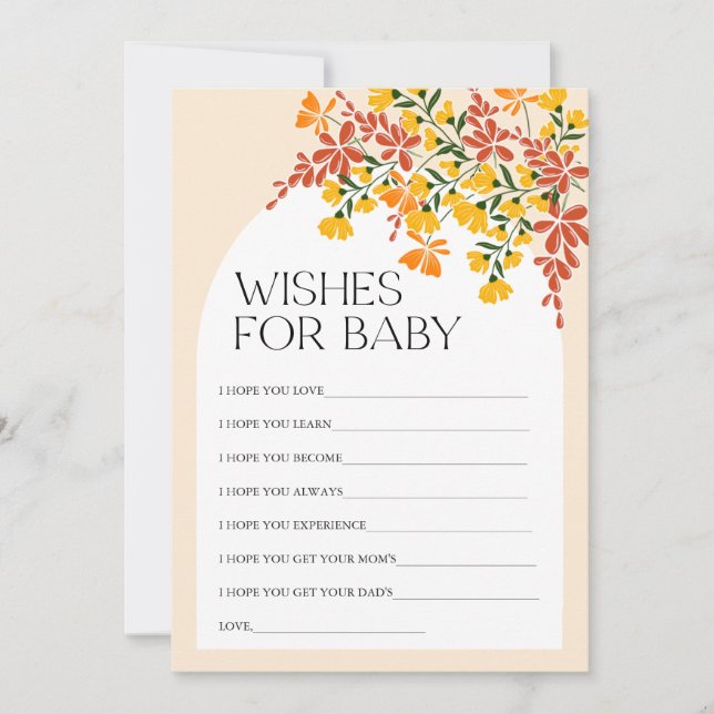 Autumn Baby Shower quiere tarjeta de consejo para  (Anverso)
