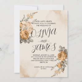 Autumn Boho Blooms | Invitación a la boda moderna