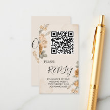 Autumn Boho Blooms | Tarjeta de Boda moderna