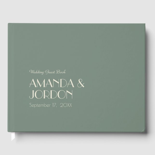 Autumn Boho Deco | Libro de invitados Sage Green B (Anverso)