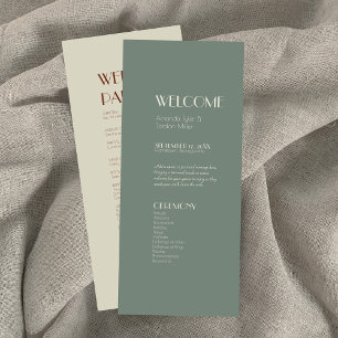 Autumn Boho Deco Programa de bodas verdes de sab