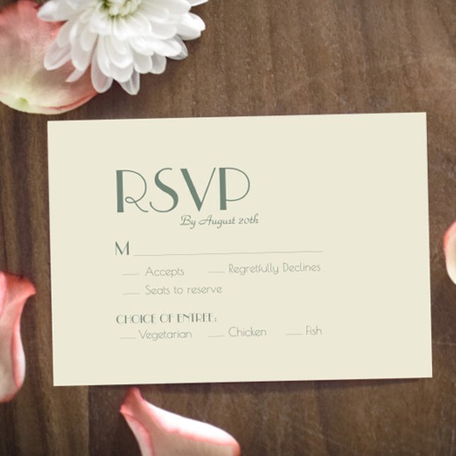 Autumn Boho Deco | Tarjeta RSVP de boda crema (Subido por el creador)