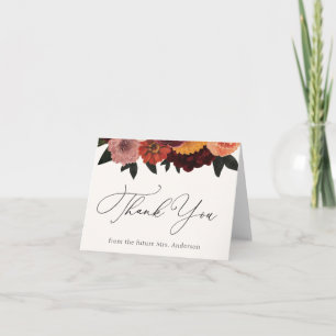Autumn Burgundy Floral Gracias