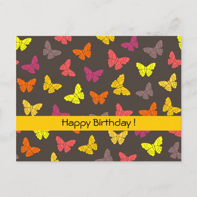Autumn Butterflies postal de cumpleaños (Anverso)