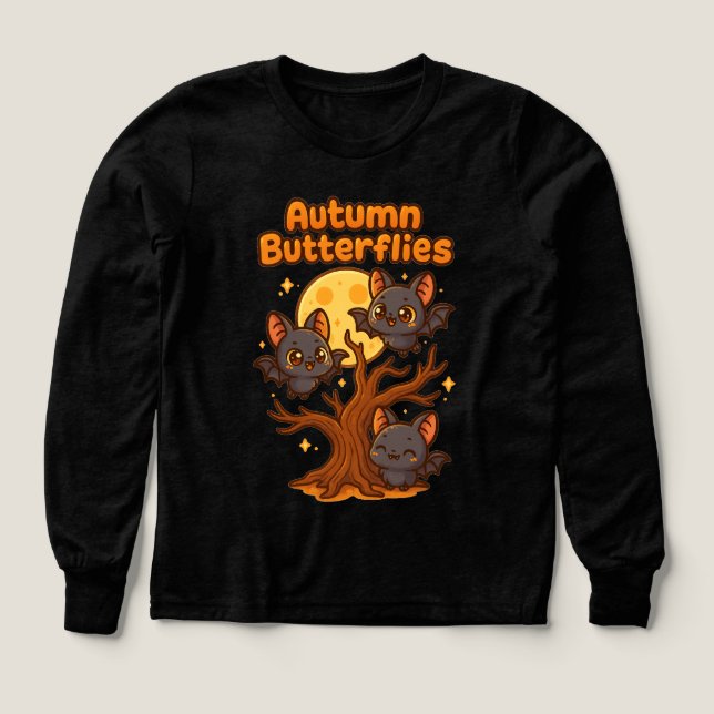 Autumn Butterflies – Whimsical Bat Illustration (Diseño frontal)