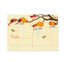 Autumn Dahlia Branch Tarjetas de plaza Boda modern