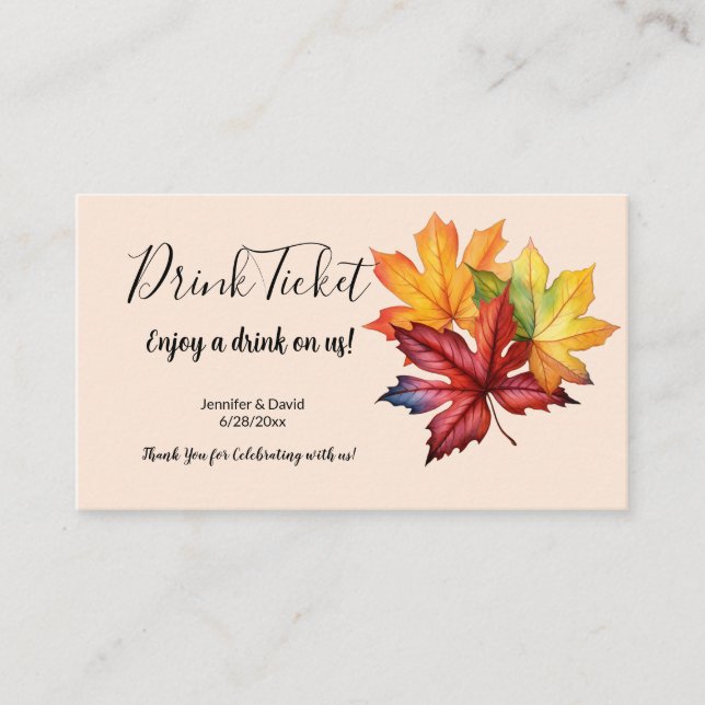 Autumn deja tarjeta de entrada para boletos de beb (Anverso)