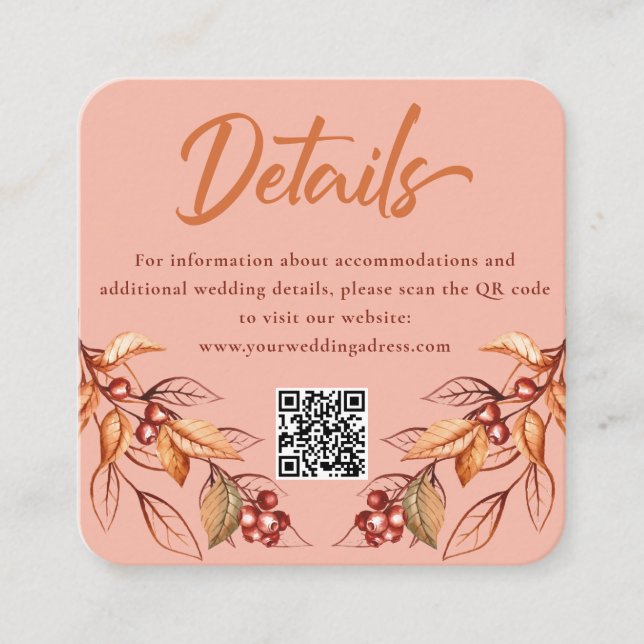 Autumn Earth ton Terracotta Boda Tarjeta de Gabine (Anverso)