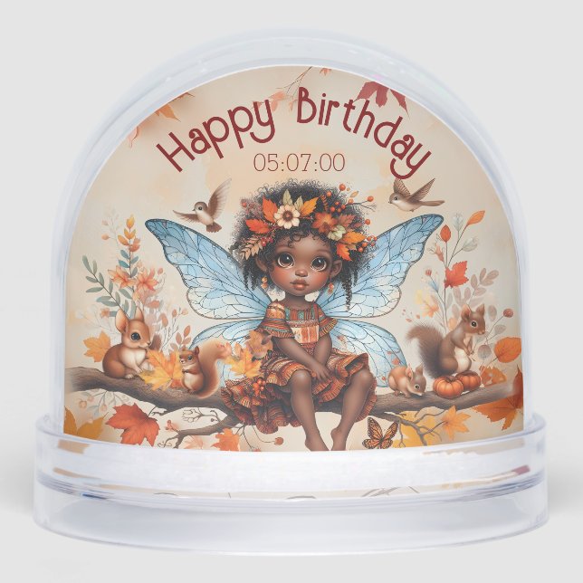 Autumn Fall African Fairy Woodland Animal Birthday (Anverso)