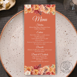 Autumn Floral Boda Flat Menu