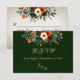 Autumn Floral & Wreath RSVP - Emerald