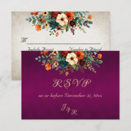 Autumn Floral & Wreath RSVP - Purple