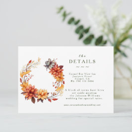 Autumn Florals Detalles Tarjeta de Gabinete