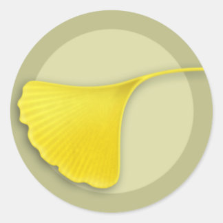 Autumn Ginkgo Pegatina redondo de hojas
